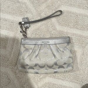 Coach Silver Signature Wristlet